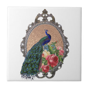 Azulejo De Cerâmica Linda arte de pavão, personalizada