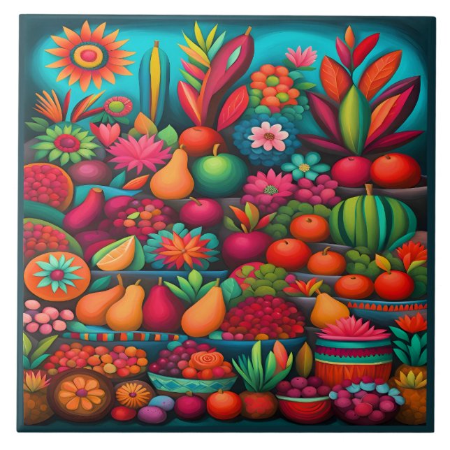 Azulejo De Cerâmica Linda Arte Mexicana (Frente)