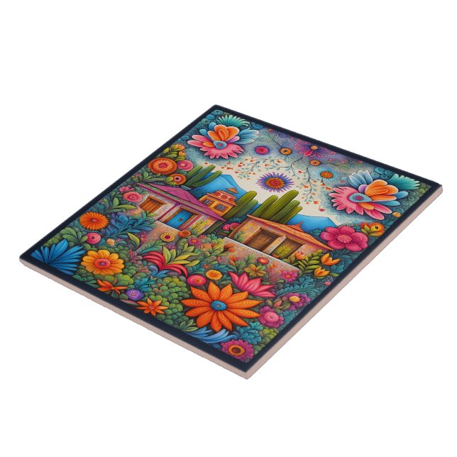 Azulejo De Cerâmica Linda Arte Mexicana (Lateral)