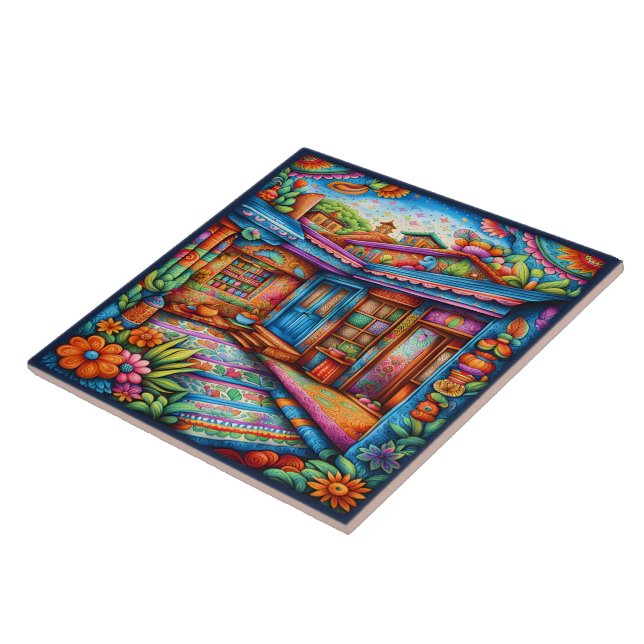 Azulejo De Cerâmica Linda Arte Mexicana (Lateral)