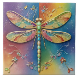 Azulejo De Cerâmica Linda Dragonfly Arco-Íris - Multicoloração colorid