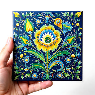 Azulejo De Cerâmica 💙 Linda Harmonia Celestial Iznik