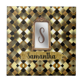 Azulejo De Cerâmica Linda Menina Chic Espelho Elegante