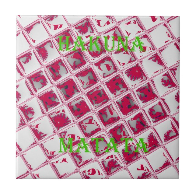 Azulejo De Cerâmica Linda Na moda Vermelha Imagem Espelhada (Frente)