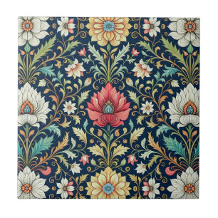 Azulejo De Cerâmica Lindas Flores Brancas e Rosas Padrão Floral