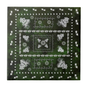 Azulejo De Cerâmica Lindas Uvas de Arte - Verde