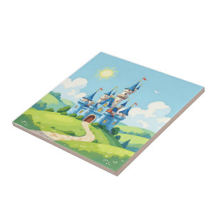 Azulejo De Cerâmica Lindo castelo azul e branco