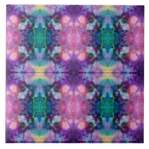 Azulejo De Cerâmica Lindo sotaque de caleidoscópio multicoloração f