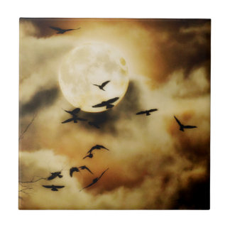 Azulejo De Cerâmica Lindos Moon Crows