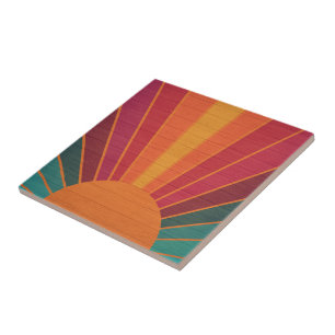 Azulejo De Cerâmica Lindos Raios de Sol Ensolarados Arte Folclórica do