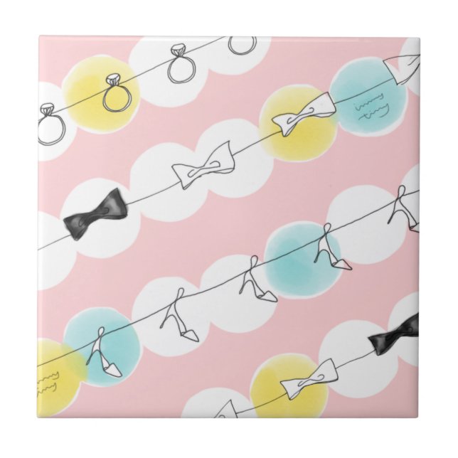 Azulejo De Cerâmica Line Line Ribbon Shoes (Frente)