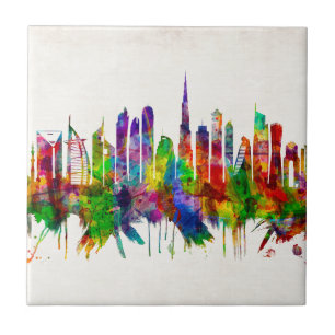 Azulejo De Cerâmica Linha Skyline dos Emirados Árabes Unidos