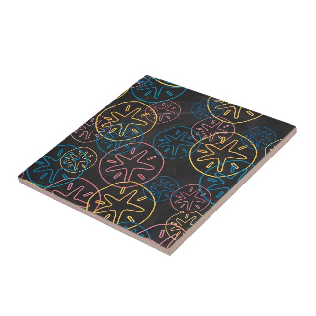 Azulejo De Cerâmica Linhas de Dólar de Areia Vermelho Amarelo Azul (Lateral)