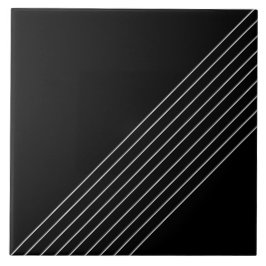 Azulejo De Cerâmica Linhas Diagonais Elegantes e Tendências em Preto