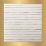 Azulejo De Cerâmica Linhas Douradas Brancas Elegantes<br><div class="desc">Azulejo branco com linhas duplas douradas</div>