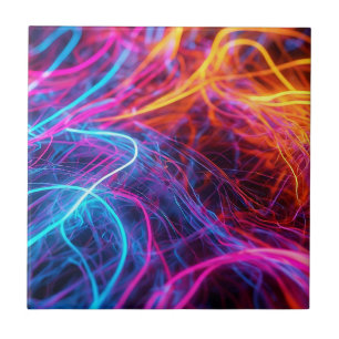 Azulejo De Cerâmica Linhas Neon