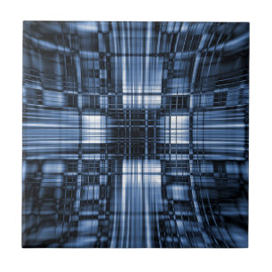 Azulejo De Cerâmica Linhas técnicas azuis e pretas