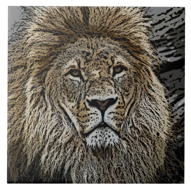 Azulejo De Cerâmica Lion_2015_0501 (Frente)