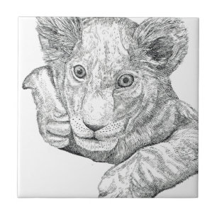 Azulejo De Cerâmica Lion Cub