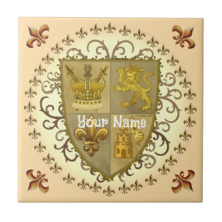 Azulejo De Cerâmica Lion Family Crest Surname