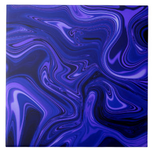 Azulejo De Cerâmica Líquido Abstrato de roxo escuro