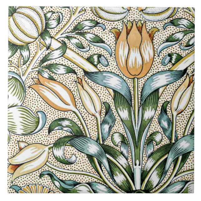 Azulejo De Cerâmica Lírio e Romã,  (Frente)