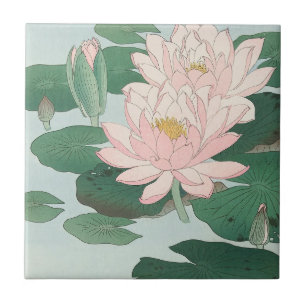 Azulejo De Cerâmica Lírios de Água por Ohara Koson