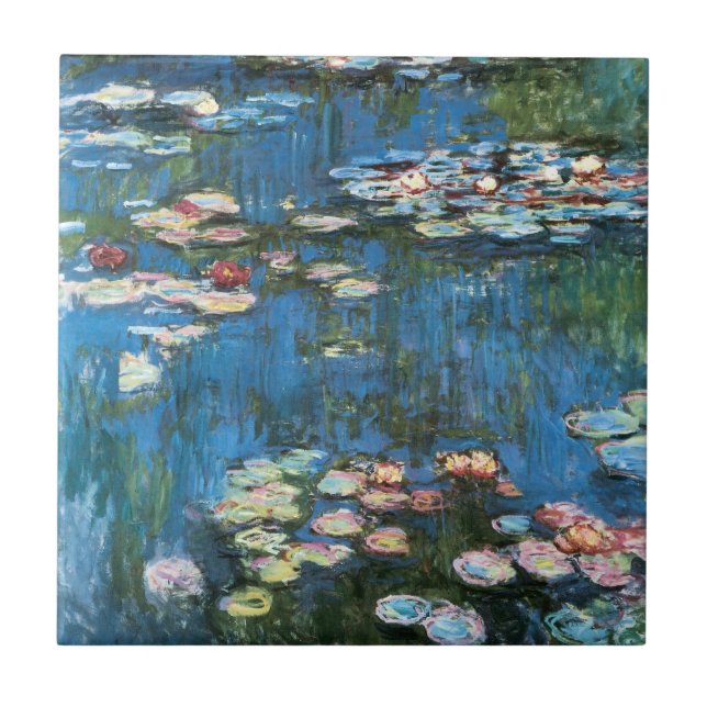 Azulejo De Cerâmica Lírios de Claude Monet, Impressionismo venenoso (Frente)
