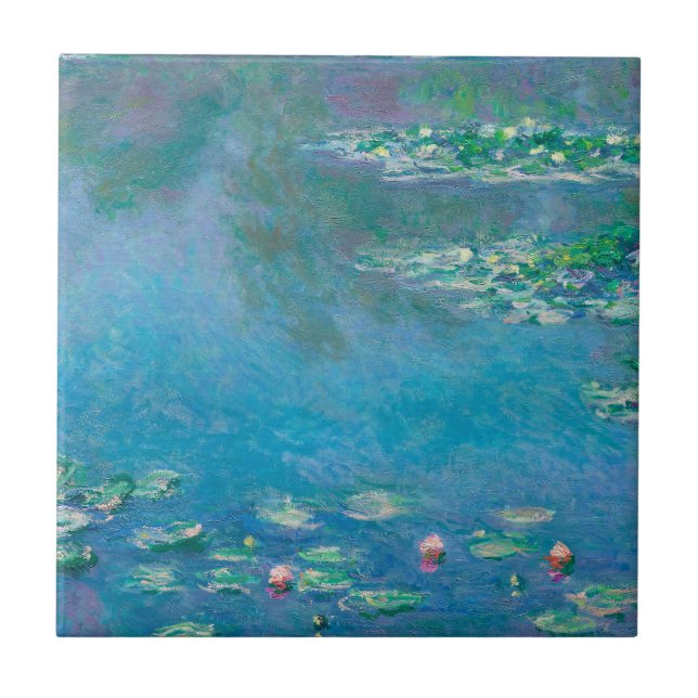 Azulejo De Cerâmica Lírios por Claude Monet Fine Art Painting (Frente)