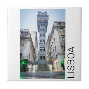 Azulejo De Cerâmica Lisboa em Portugal com Elevador Retro Souvenir
