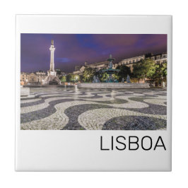 Azulejo De Cerâmica Lisboa Portugal Rossio Square Holiday Souvenir