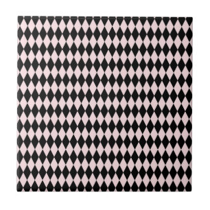 Azulejo De Cerâmica Listra Preta e Rosa Claro Padrão Mínimo Abstrato