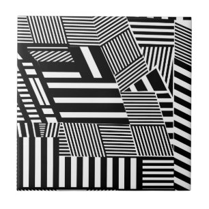 Azulejo De Cerâmica Listra preto e branco clássica