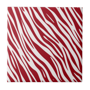 Azulejo De Cerâmica Listras Animais Zebra Vermelha da Moda
