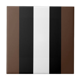 Azulejo De Cerâmica Listras castanhas, pretas e brancas