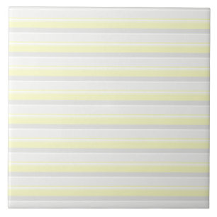 Azulejo De Cerâmica Listras Chiques em Cinza Branco e Amarelo Banana