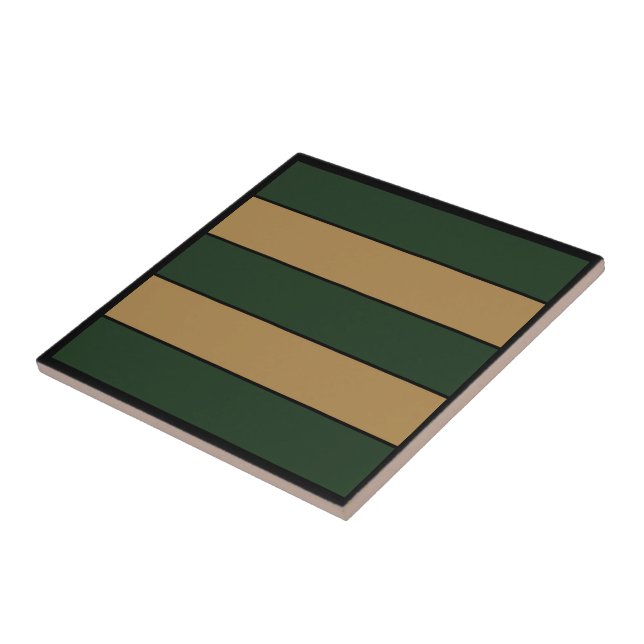 Azulejo De Cerâmica Listras Clássicas de Natal Verde e Dourado (Lateral)