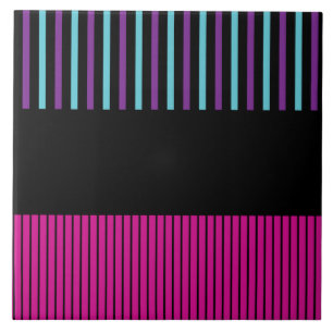 Azulejo De Cerâmica Listras Colour Pop - Rosa, Roxo, Azul e Preto