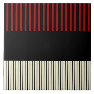 Azulejo De Cerâmica Listras Colour Pop - Vermelho e Creme