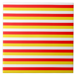Azulejo De Cerâmica Listras da bandeira de Guernsey vermelho amarelo b