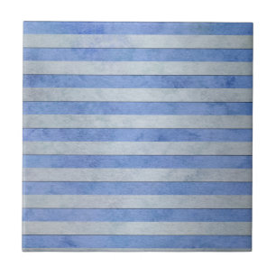 Azulejo De Cerâmica Listras de Aguarela Azul Claro e Cinza