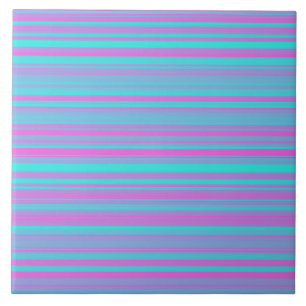 Azulejo De Cerâmica Listras de Azul Roxo Rosa Padrão