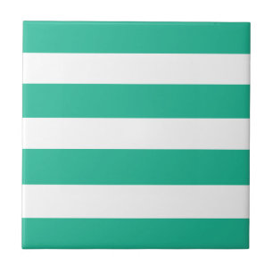 Azulejo De Cerâmica Listras de Deckhall verdes e brancas