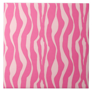 Azulejo De Cerâmica Listras de zebra - fúcsia e rosa claro