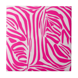 Azulejo De Cerâmica Listras de zebra rosa