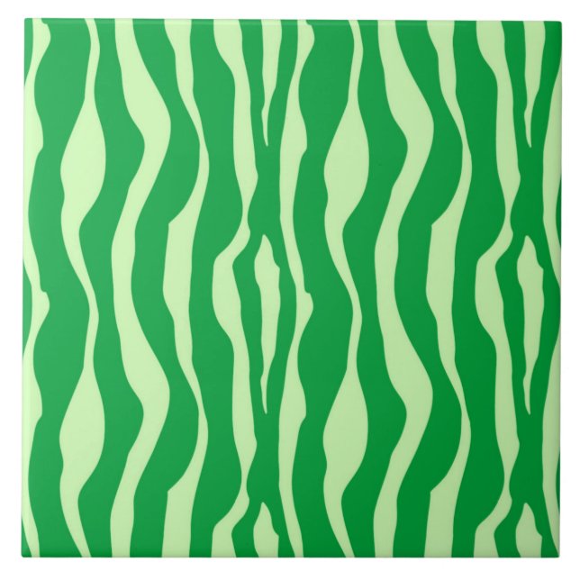 Azulejo De Cerâmica Listras de zebra - Tons de verde lima (Frente)