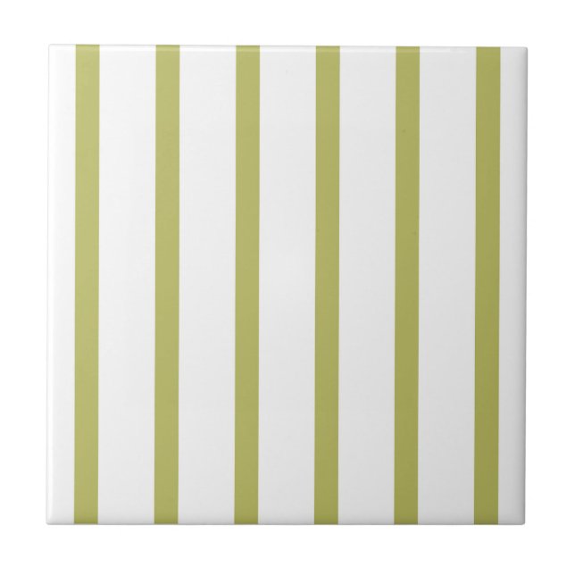 Azulejo De Cerâmica Listras Espesso Verde Branco Fino (Frente)