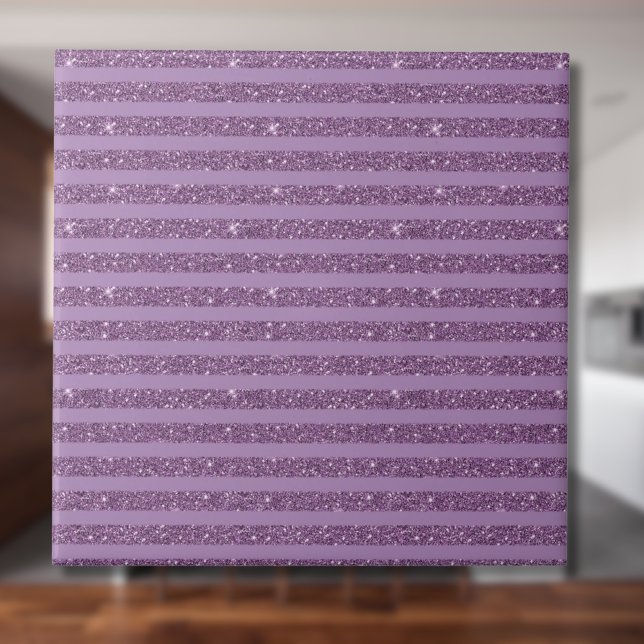 Azulejo De Cerâmica Listras Horizontais com Brilho de Amora Silenciada (Criador carregado)