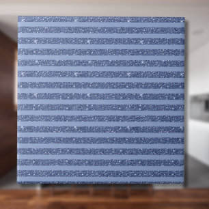 Azulejo De Cerâmica Listras Horizontais Estilo Brilho Índigo Escuro
