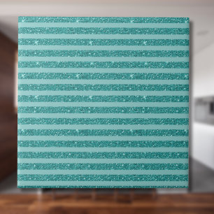 Azulejo De Cerâmica Listras Horizontais no Estilo Brilho Verde Turques
